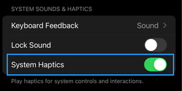 Go to System haptics