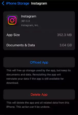 More details about the app size and data