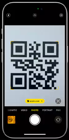 Scanning a QR code from iPhone camera