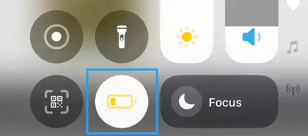 Tap on the yellow battery icon