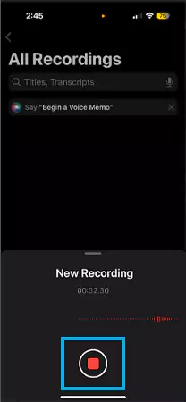 Tap on the red button