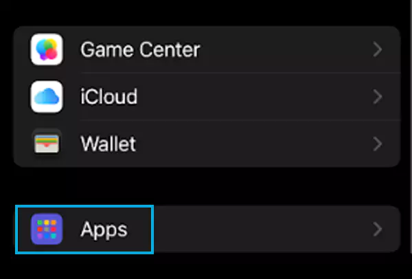 Tap on Apps