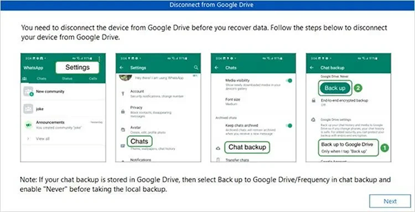 Disconnect from google drive